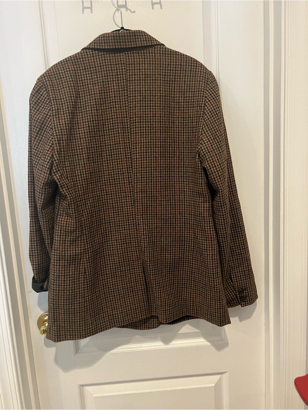 GAP Women's Houndstooth Double-Breasted Blazer - Brown/Black - Picture 3 of 6